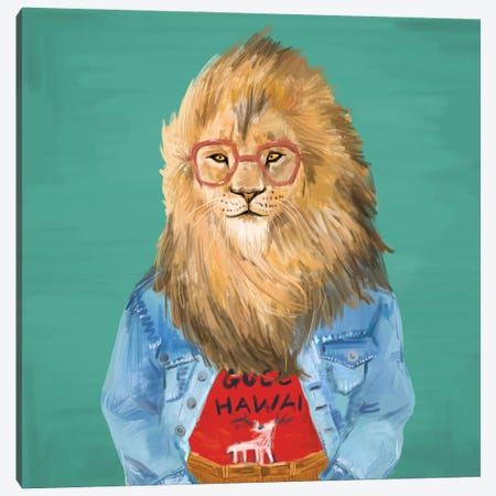 Lion In Gucci Canvas Print #SDZ5} by SKMOD Canvas Art
