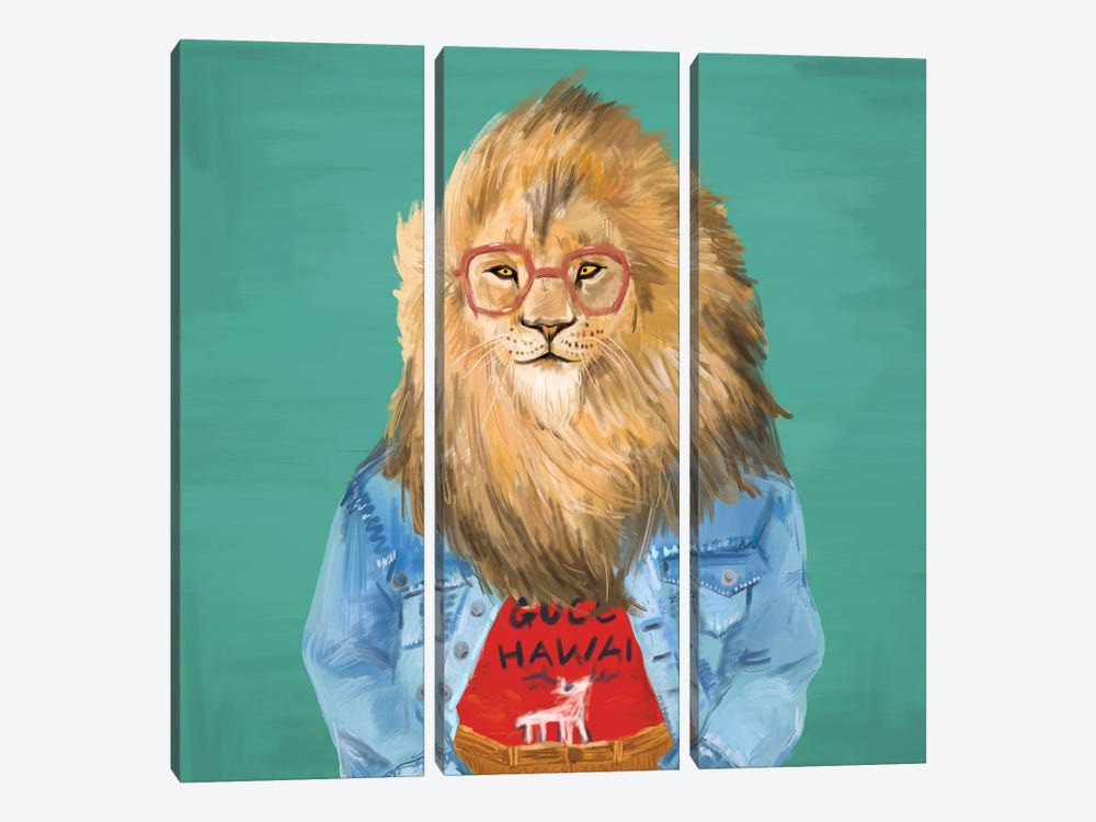 Lion In Gucci by SKMOD 3-piece Canvas Art Print