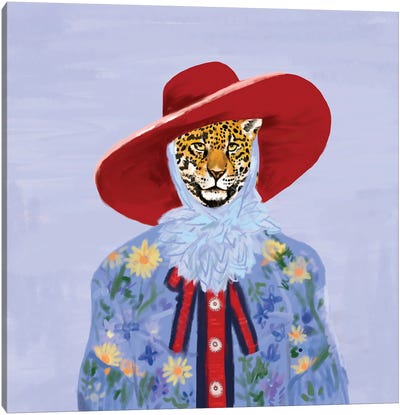 Red Gucci Hat Jaguar Canvas Art Print - Gucci Art
