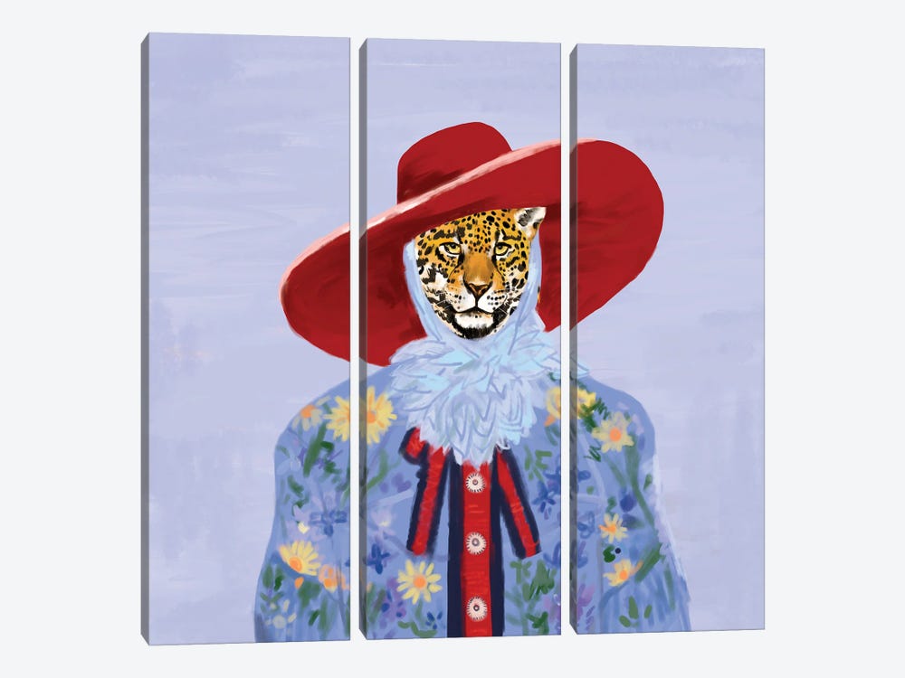 Red Gucci Hat Jaguar by SKMOD 3-piece Canvas Print