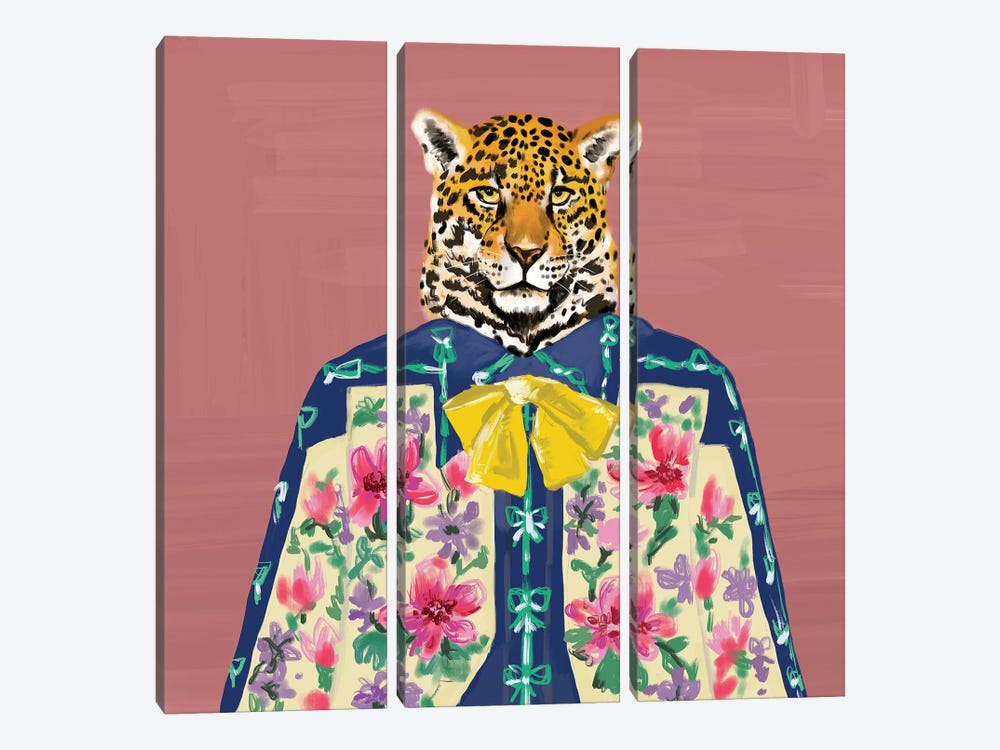 Pink Jaguar In Gucci by SKMOD 3-piece Canvas Print