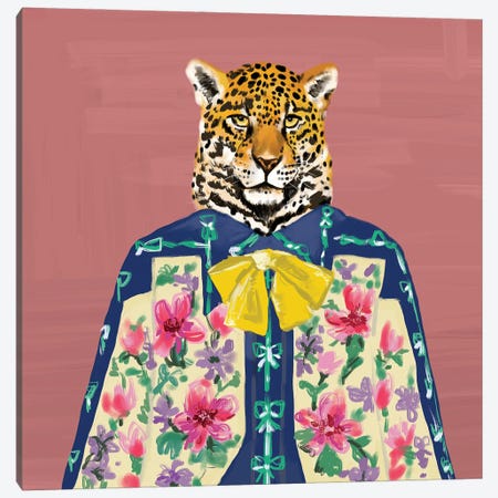 Pink Jaguar In Gucci Canvas Print #SDZ9} by SKMOD Art Print