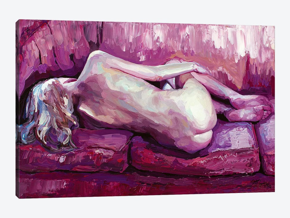 Nude Study In Crimson by Seth Couture 1-piece Canvas Wall Art
