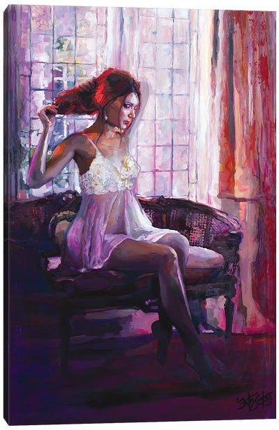 Portrait Of Dahlia Canvas Art Print - Current Day Impressionism Art