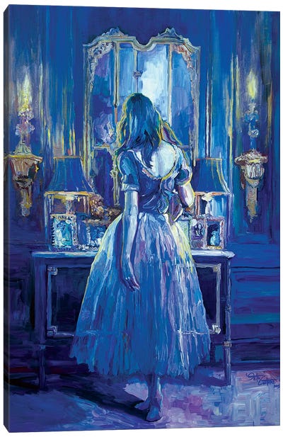 Her Peaceful Place Canvas Art Print - International Klein Blue