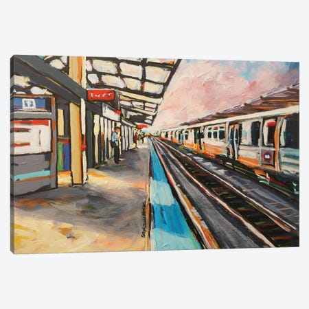 Evening Train Canvas Print #SEH12} by Stephanie Hock Canvas Artwork