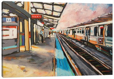 Evening Train Canvas Art Print - Stephanie Hock