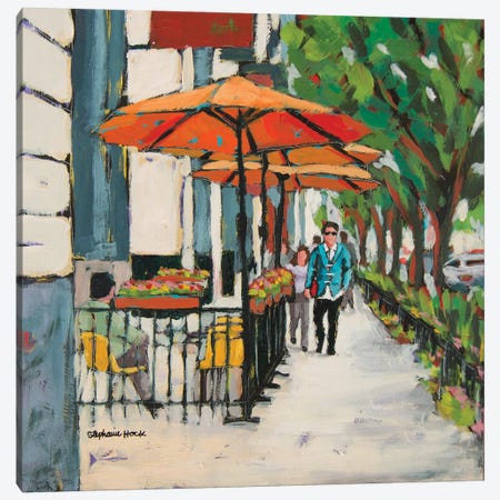 Orange Umbrellas Canvas Print #SEH20} by Stephanie Hock Canvas Print