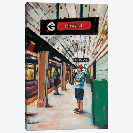 He Waits For The Next Train Canvas Print #SEH23} by Stephanie Hock Art Print
