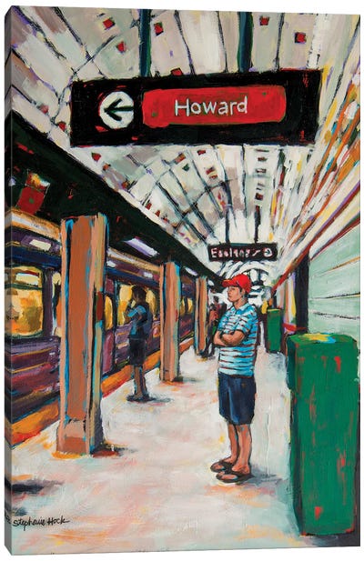 He Waits For The Next Train Canvas Art Print - Stephanie Hock