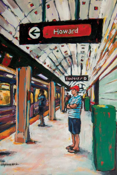 Canvas Print: He Waits For The Next Train by Stephanie Hock