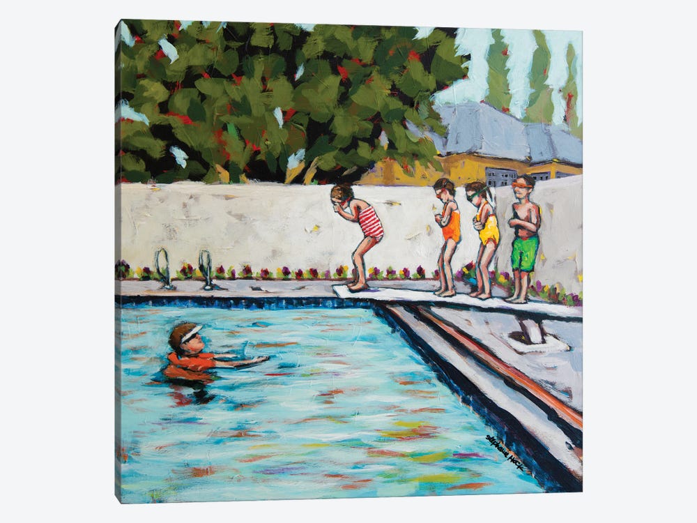 Swimming Lessons by Stephanie Hock 1-piece Canvas Artwork