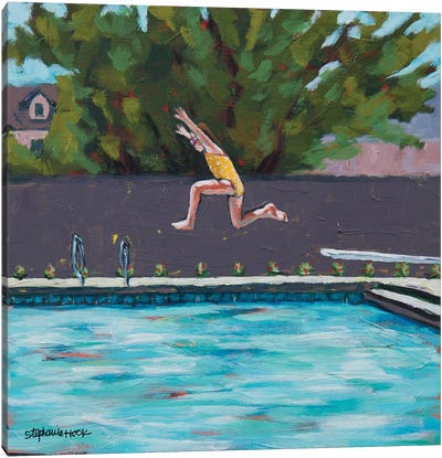 Not Waiting For Permission Canvas Art Print - Swimming Pool Art