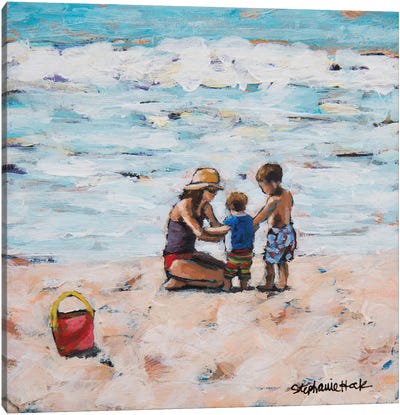 Beach Mom Canvas Art Print - Family Art
