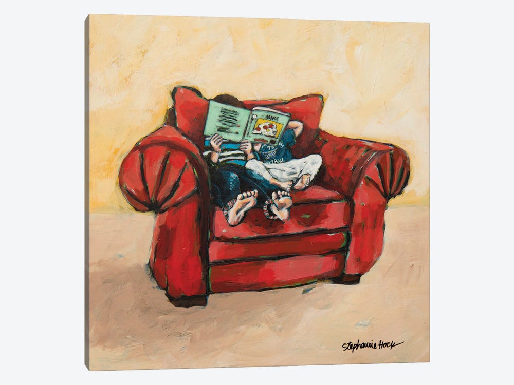 Book Brothers by Stephanie Hock 1-piece Canvas Art Print