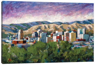 Salt Lake City Skyline Canvas Art Print - Utah Art