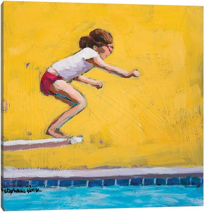 Summer Diver I Canvas Art Print - Yellow Art