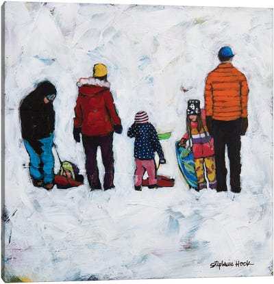 Snow Family Canvas Art Print - Art for Dad