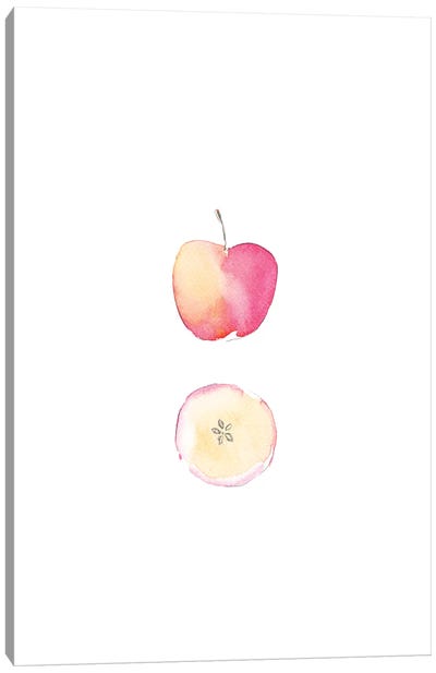 Apple Slice Canvas Art Print - Minimalist Kitchen Art