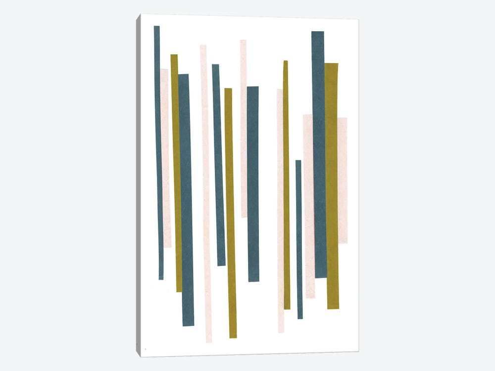Retro Stripes No. 2 by Melissa Selmin 1-piece Canvas Print
