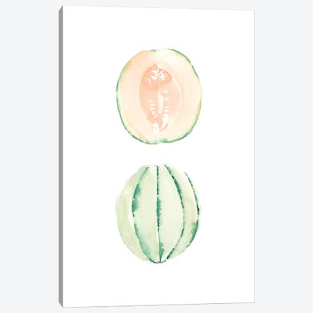 Cantaloupe Slice Canvas Print #SEL4} by Melissa Selmin Canvas Art