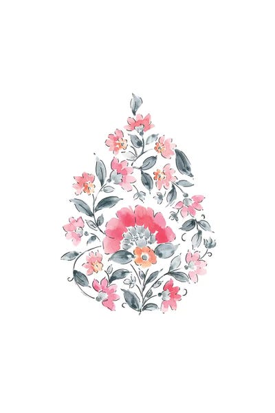 Watercolor Paisley No. 1 by Melissa Selmin canvas print