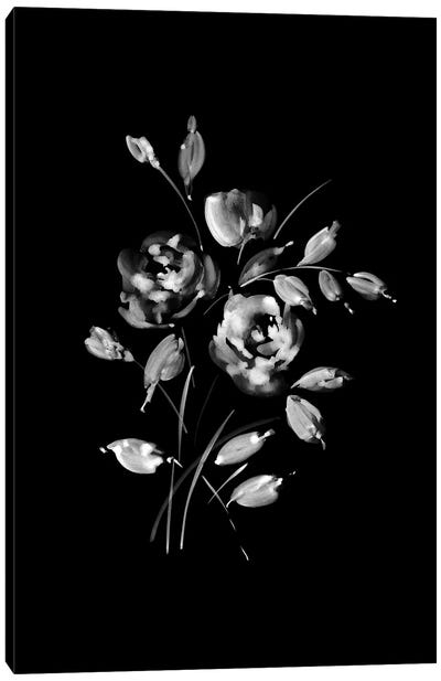White Bouquet Canvas Art Print - Minimalist Flowers