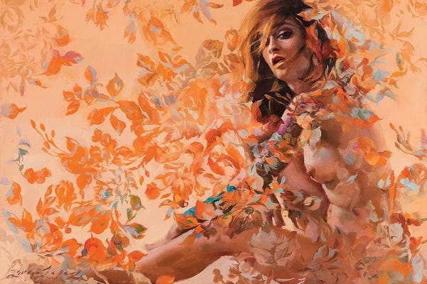 Bathroom Nudes: Autumn Damask by Sergio Lopez