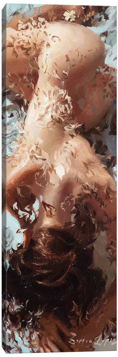 Painted Roses - Falling In Love Canvas Art Print - Bathroom Nudes Art