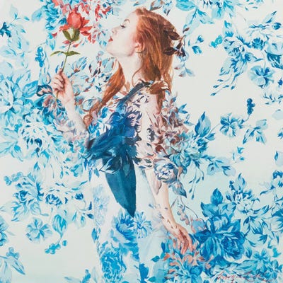 Painted Roses - Pax by Sergio Lopez framed wall art