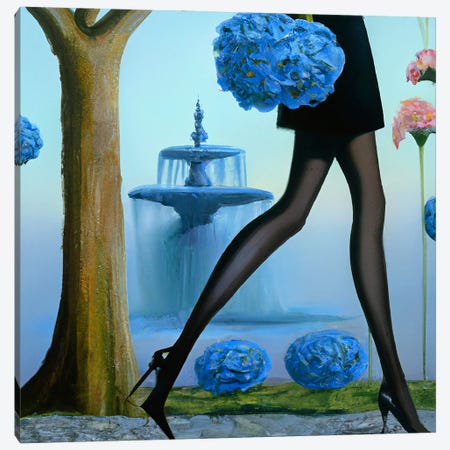 Blue Park Canvas Print #SEU15} by Surrealistly Canvas Wall Art
