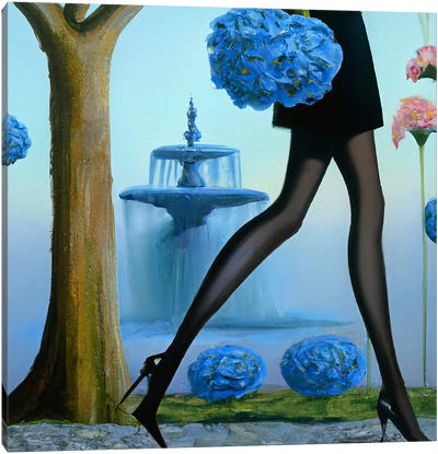 Blue Park Canvas Art Print - Legs