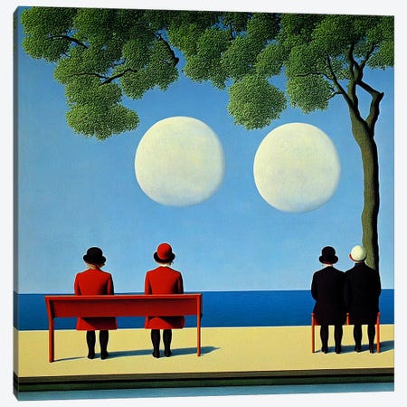 One Moon Two Moons Canvas Print #SEU25} by Surrealistly Canvas Print