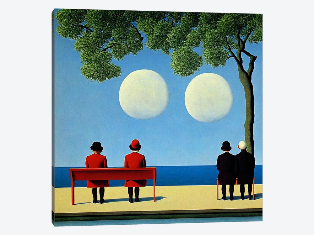 One Moon Two Moons by Surrealistly 1-piece Canvas Art
