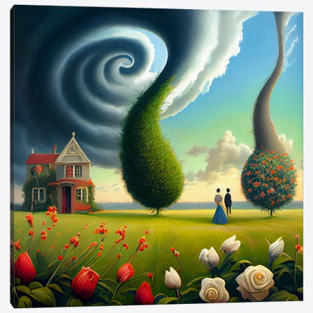 Tornado Dreams Canvas Print #SEU29} by Surrealistly Canvas Wall Art