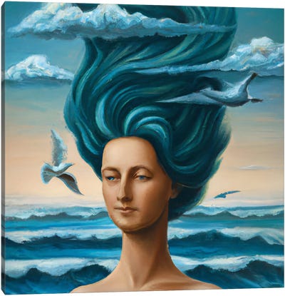 One With The Water Canvas Art Print - Surrealistly