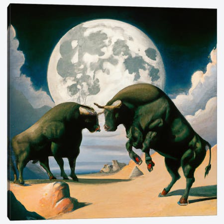 Full Moon Canvas Print #SEU39} by Surrealistly Art Print