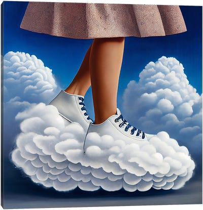 Clouds Walk Canvas Art Print - Legs