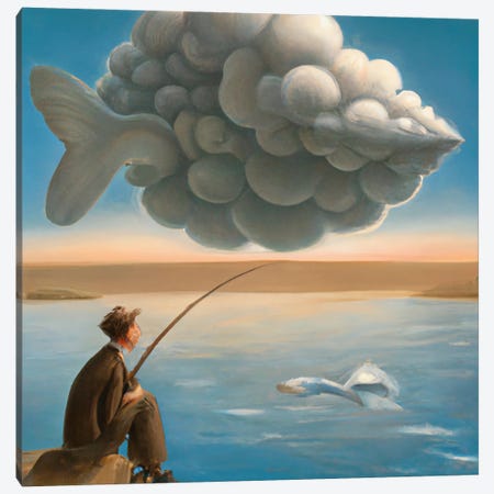 Cloud Fish Canvas Print #SEU45} by Surrealistly Canvas Print
