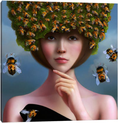 Beehive Canvas Art Print - Bee Art