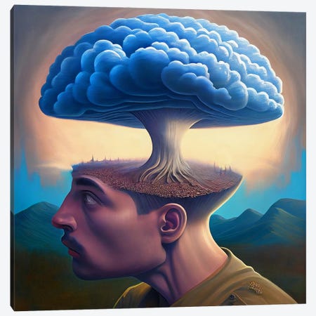 Atomic Mind Canvas Print #SEU49} by Surrealistly Canvas Wall Art