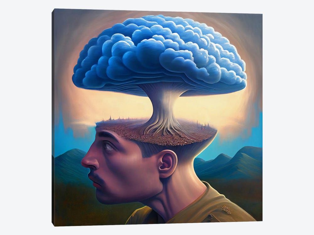 Atomic Mind by Surrealistly 1-piece Canvas Wall Art