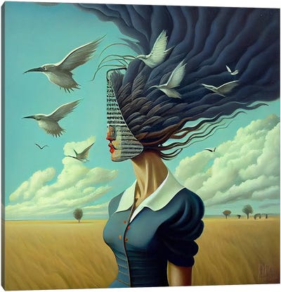 Winged Muse Canvas Art Print - Surrealistly