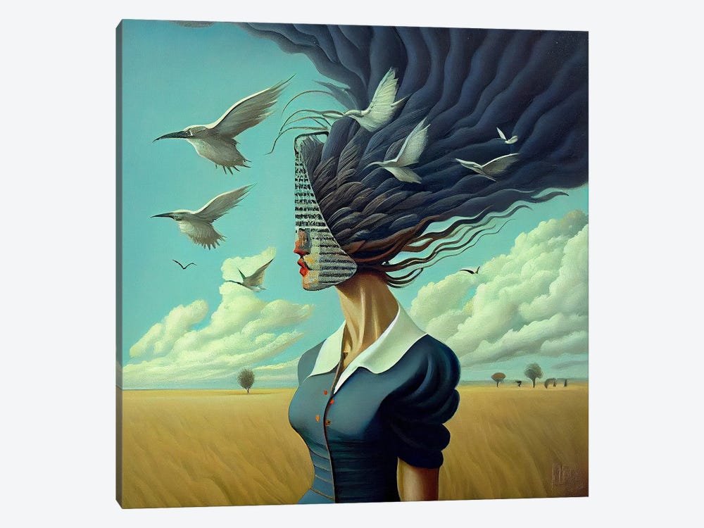 Winged Muse by Surrealistly 1-piece Canvas Artwork