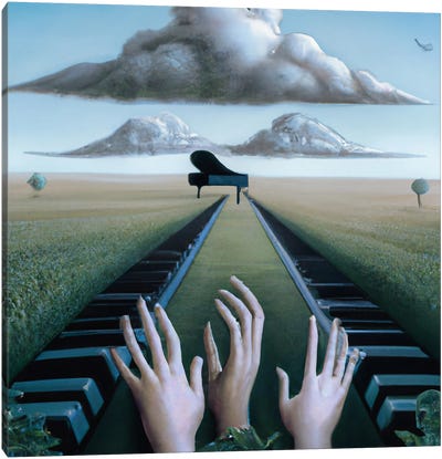 Looking For A Pianist Canvas Art Print - Surrealistly