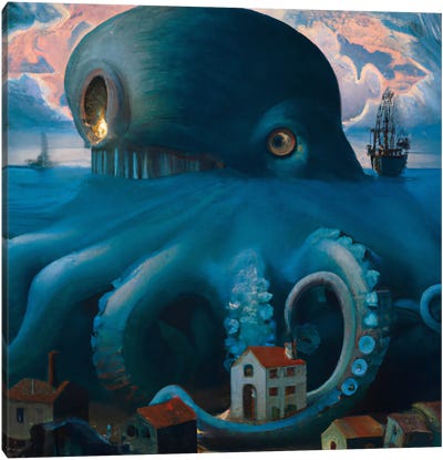 Octopus Cover Canvas Art Print - Surrealistly