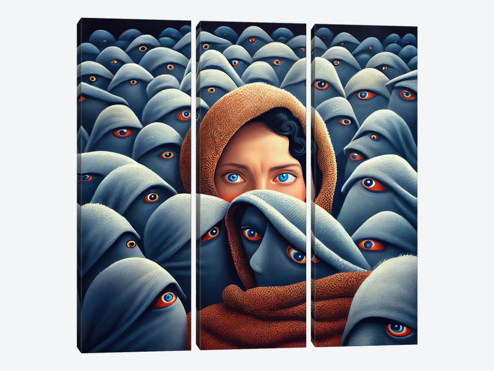 Silent Scream by Surrealistly 3-piece Canvas Print