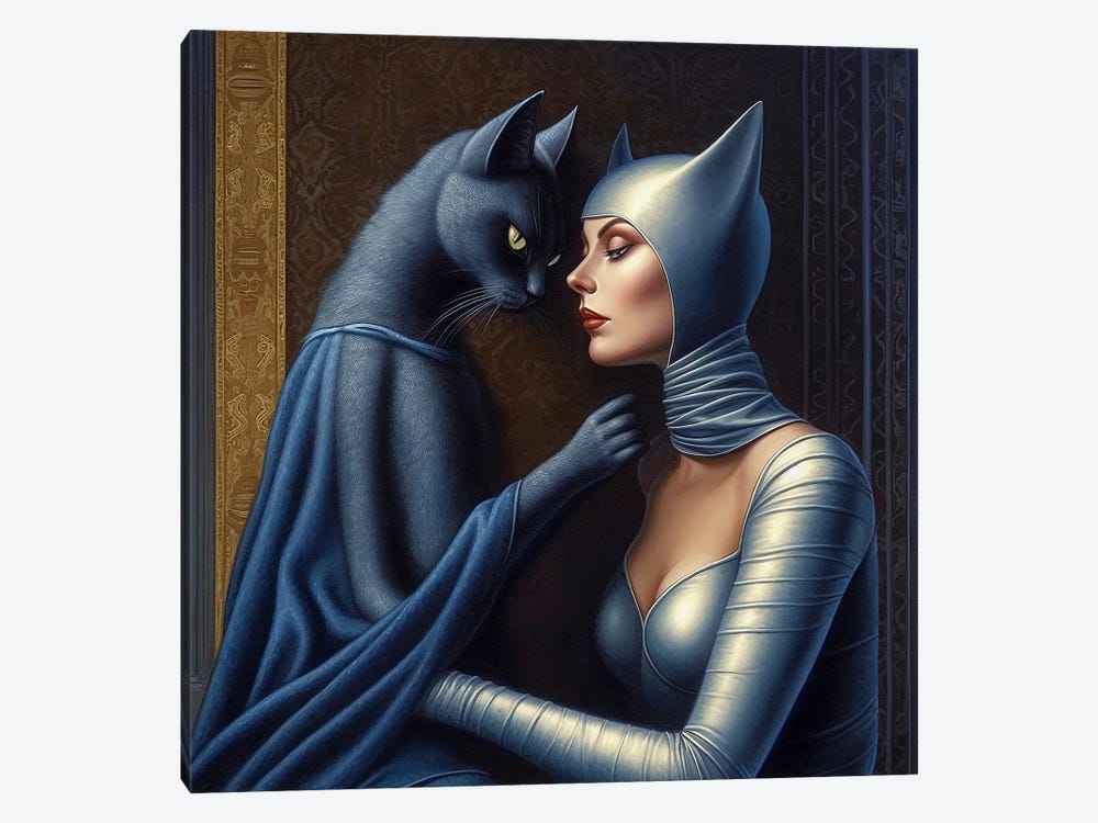 Meow Love by Surrealistly 1-piece Canvas Art Print