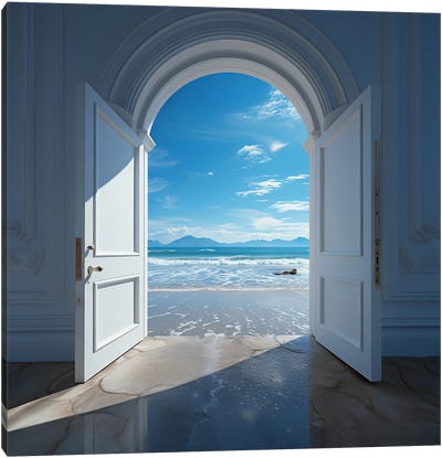 Doorway To Paradise Canvas Art Print - Blue Art