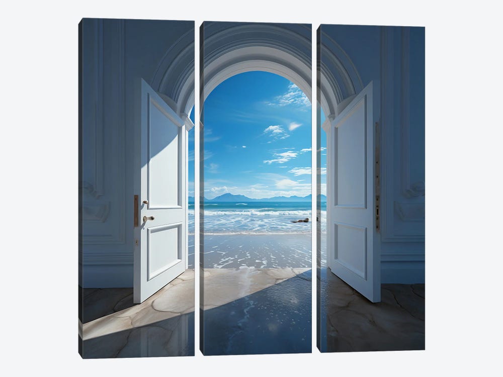 Doorway To Paradise by Surrealistly 3-piece Canvas Art